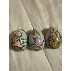 VTG Set of 3 Lynn Gates Bredeson Easter Litho Tins Made in Switzerland